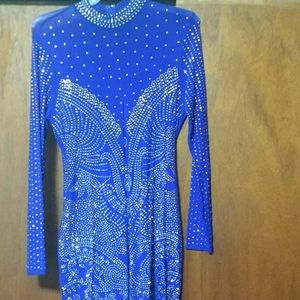 Royal blue studded dress